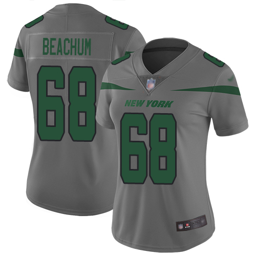 New York Jets Limited Gray Women Kelvin Beachum Jersey NFL Football #68 Inverted Legend->women nfl jersey->Women Jersey